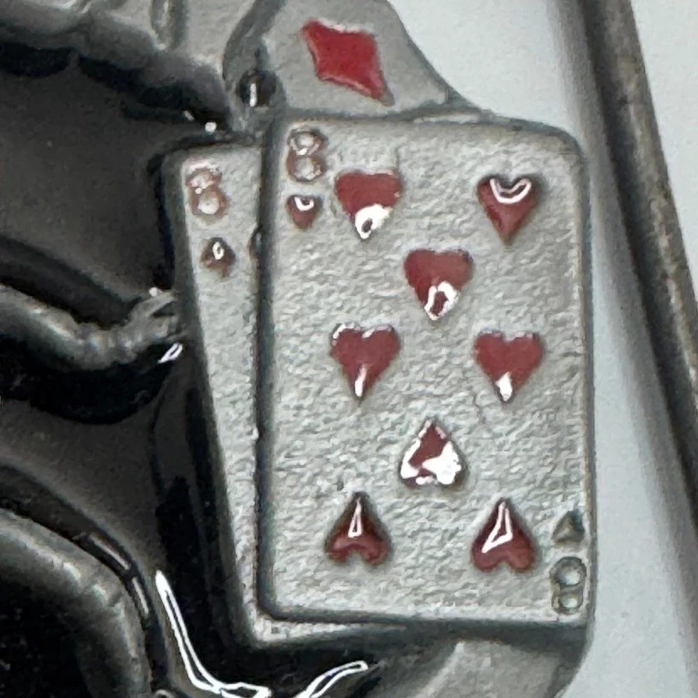Skull Spider Belt Buckle Sworn to Fun‎ Loyal to None Poker Cards Pewter 1995